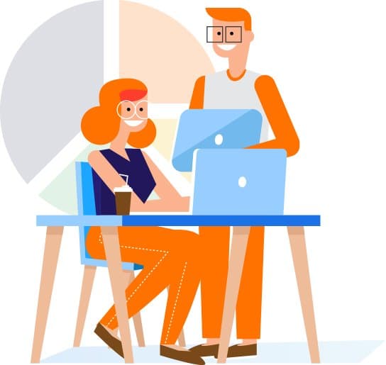 Team arbeitet an SEO-Optimierung